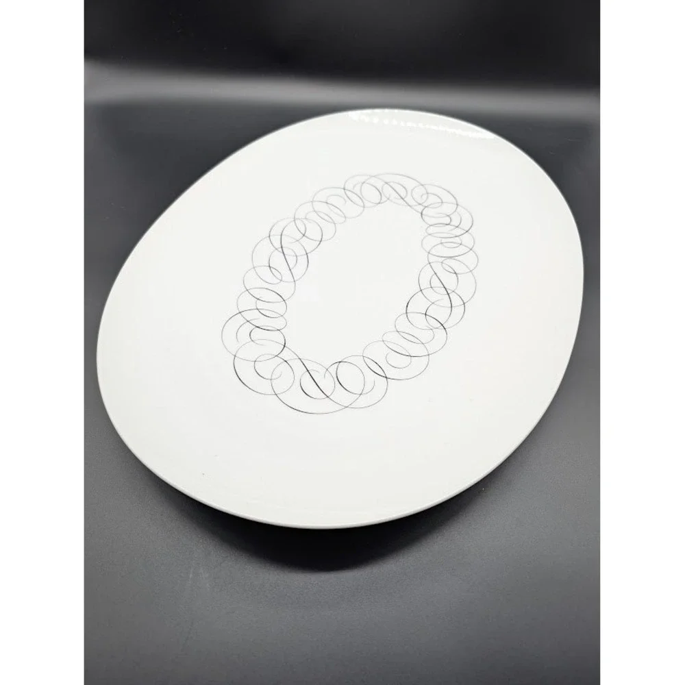 Raymond Loewy Continental China Script Oval Serving Platter 17
